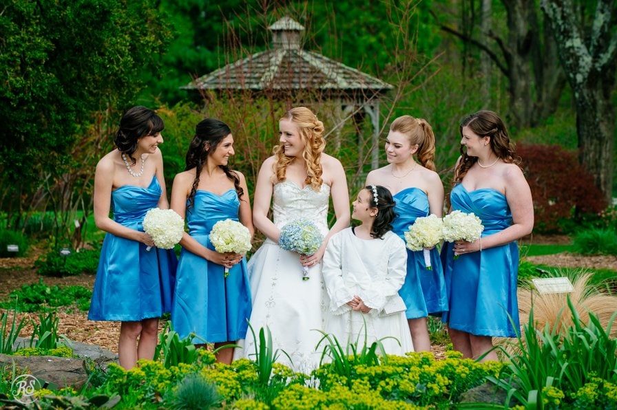 cylburn arboretum wedding, Bride with Bridesmaids