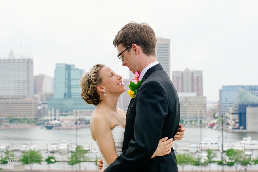 Bride and Groom at Federal Hill overlook