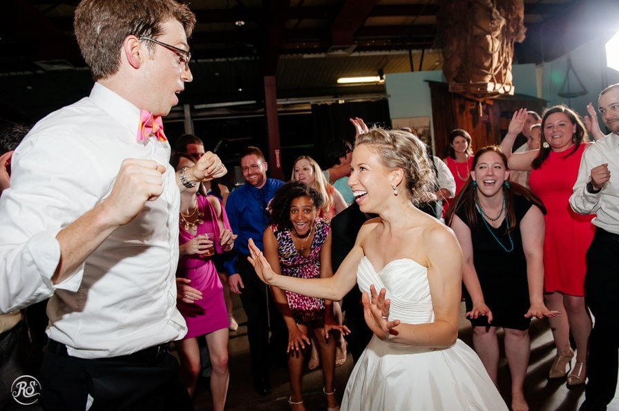 Wedding Guests dancing to "Shout"