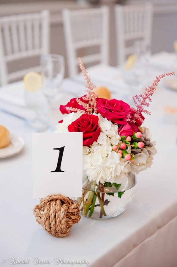 wedding reception decorations, knot table number holder