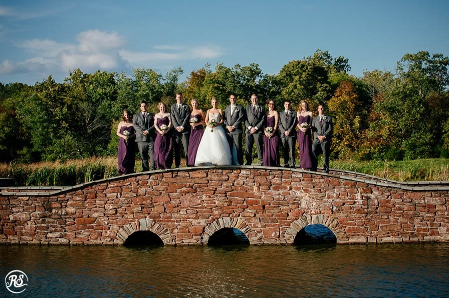 Links at Gettysburg wedding party on the bridge 