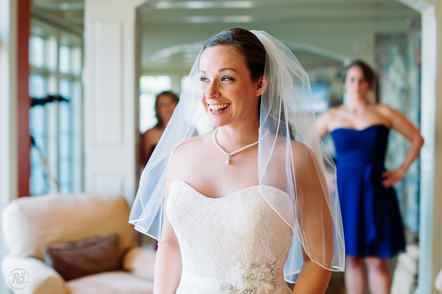 bride excited on her wedding day 