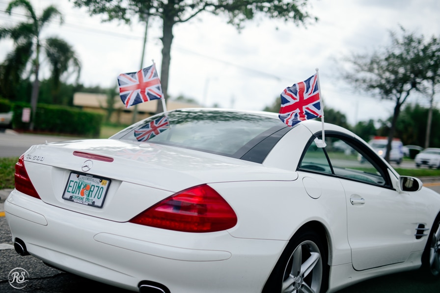 British flags on car