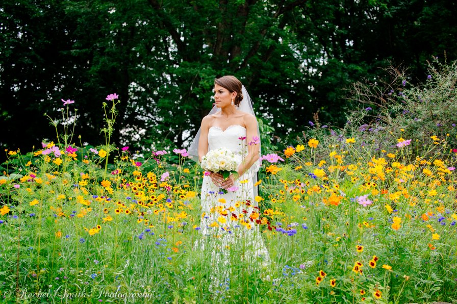 Bride in wildflowers
