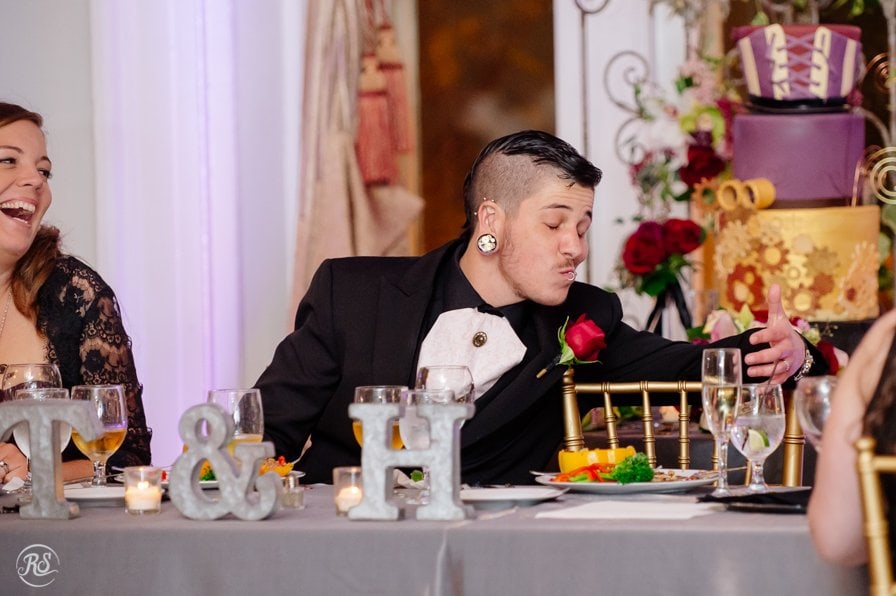 groom kissing imaginary bride