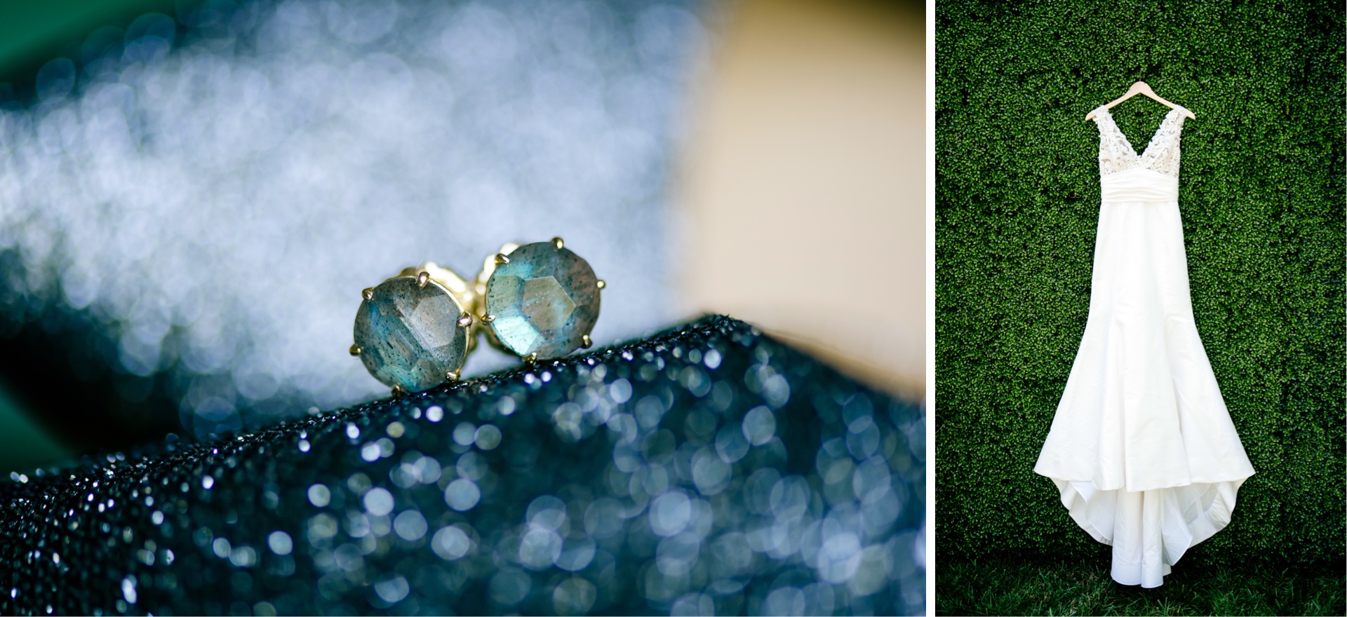 blue gemstone wedding day earrings