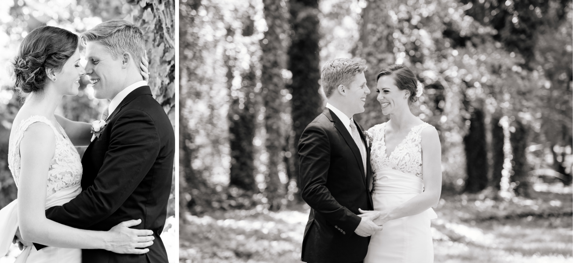 candid feeling wedding day portraits in black and white
