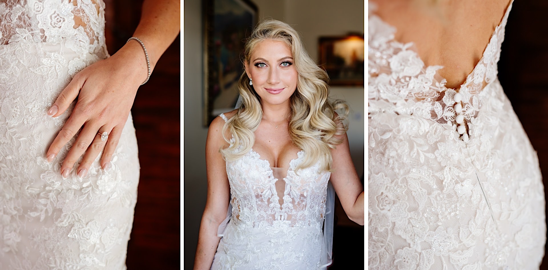 gorgeous bridal close ups and details of dress and ring