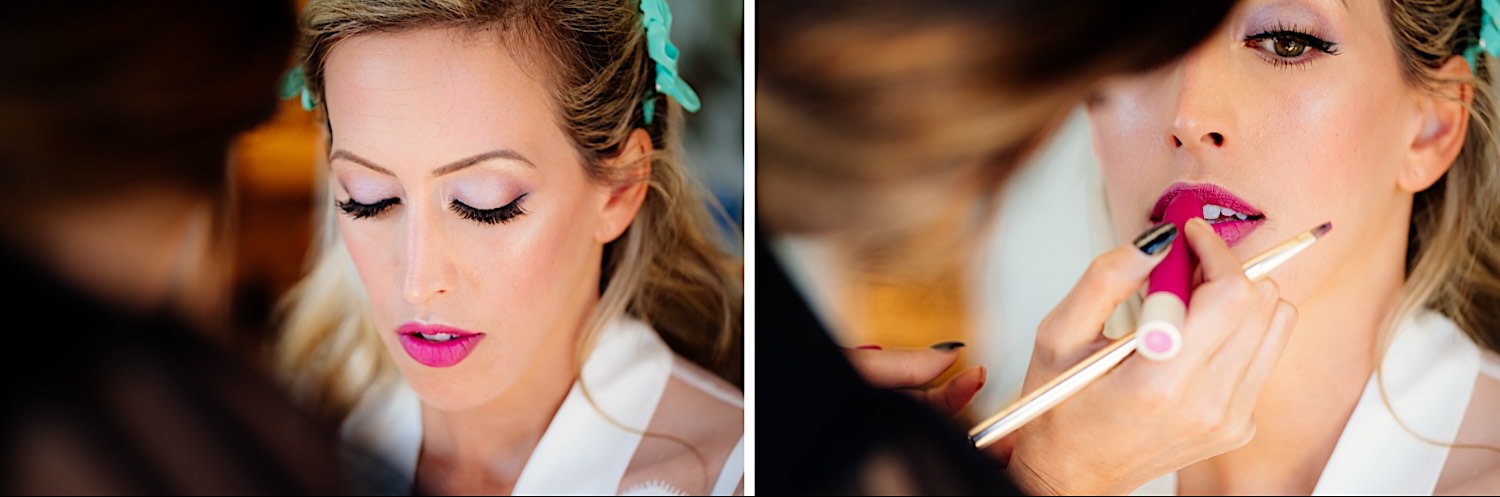 bold lip color for bridal look