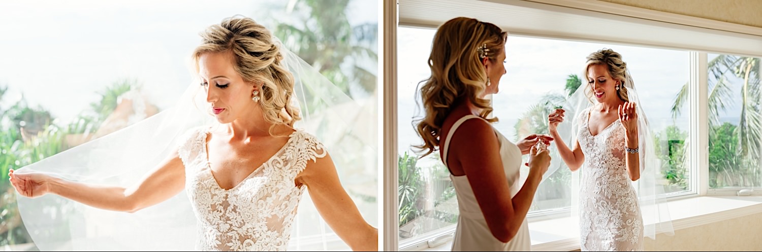 bridal look for island wedding day