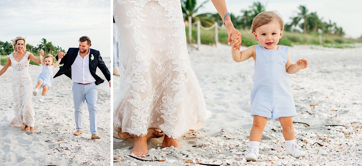 relaxed family photos on beach of Captiva island