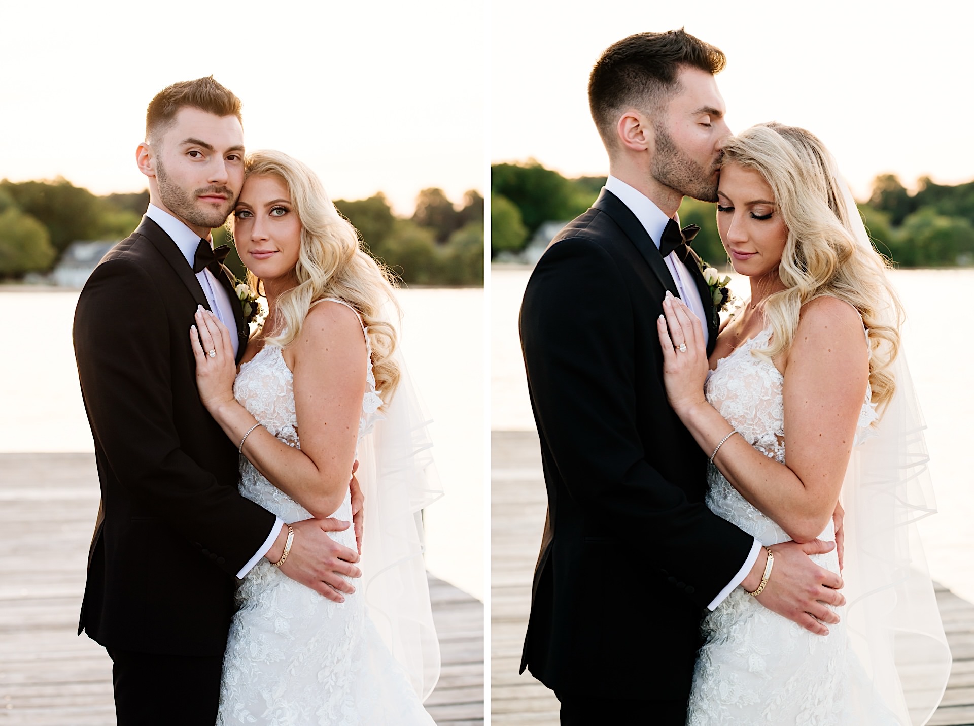 herrington on the bay wedding at sunset