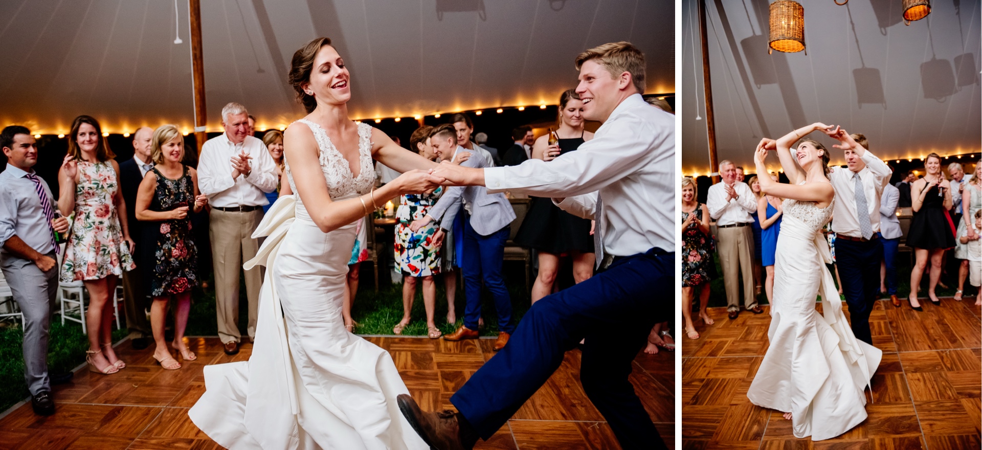 Bride and groom dancing to the Maryland wedding band Sultans of Swing