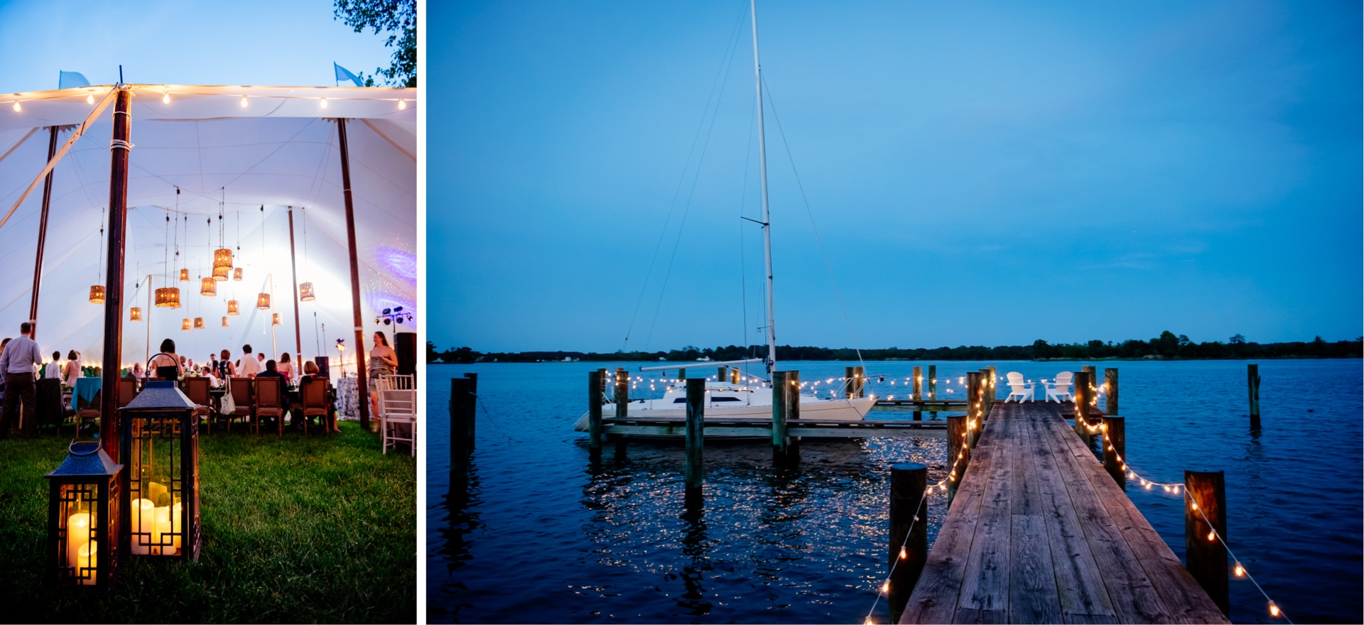 lantern mood lighting for tented reception