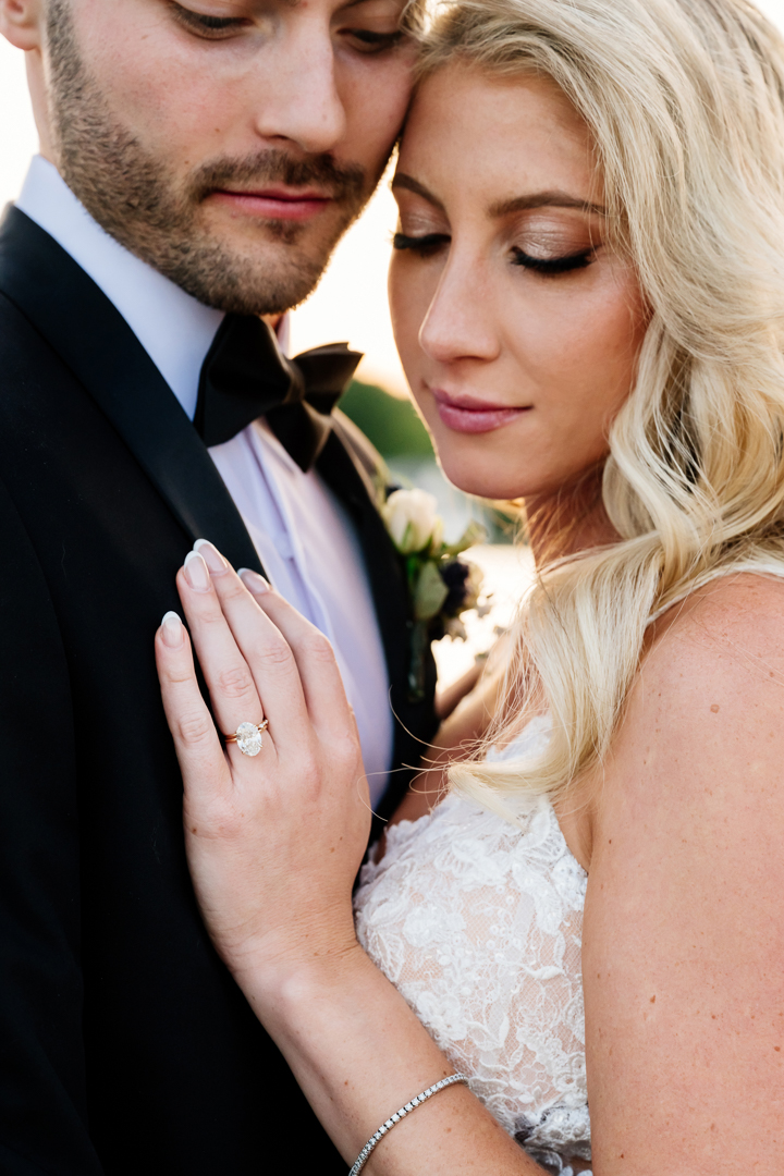 herrington-on-the-bay-sunset-wedding-portraits portraits of couple at sunset at herrington on the bay wedding